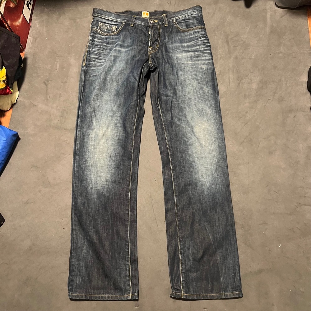 Hugo Boss Orange Jeans Mens 36x36 Blue Straight Denim Leg Orange31 Ocean